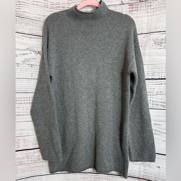AG Adriano Goldschmied sweater Womens Sz S  amity funnel Neck Gray Wool cashmere - Picture 2 of 12
